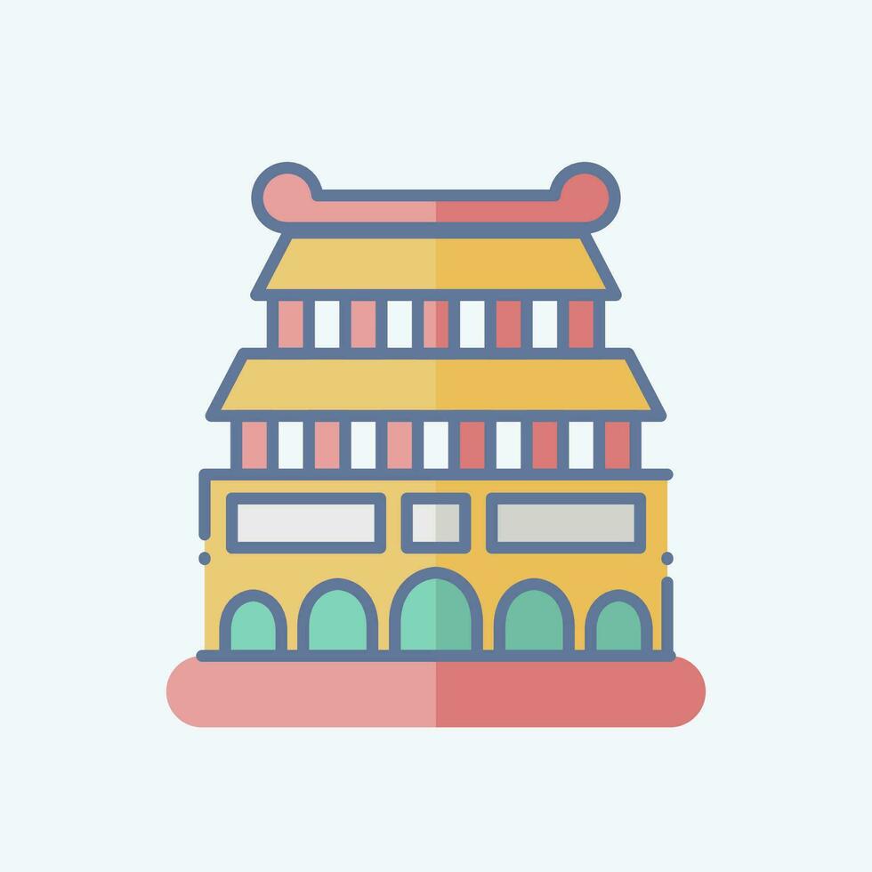 Icon Beijing. related to Capital symbol. doodle style. simple design editable. simple illustration vector