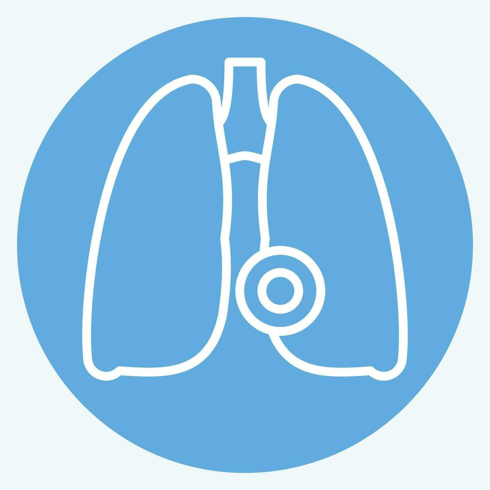 Icon Lung Disease. related to Body Ache symbol. blue eyes style. simple design editable. simple illustration vector