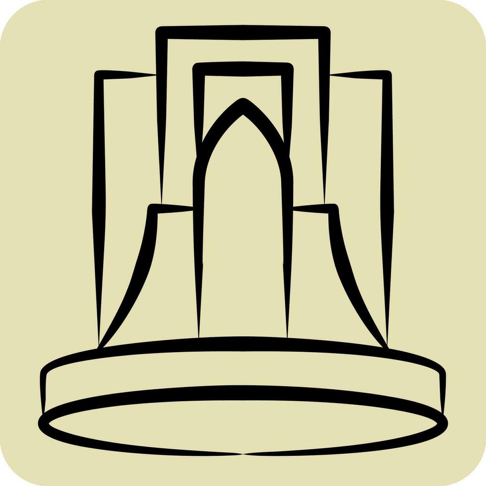 Icon Tehran. related to Capital symbol. hand drawn style. simple design editable. simple illustration vector