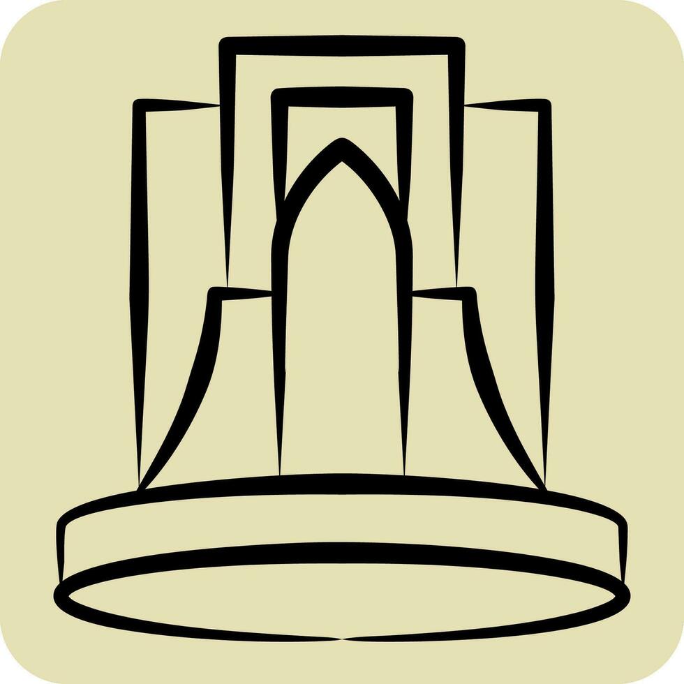 Icon Tehran. related to Capital symbol. hand drawn style. simple design editable. simple illustration vector