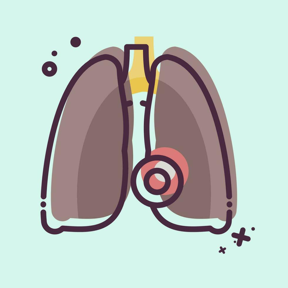 Icon Lung Disease. related to Body Ache symbol. MBE style. simple design editable. simple illustration vector