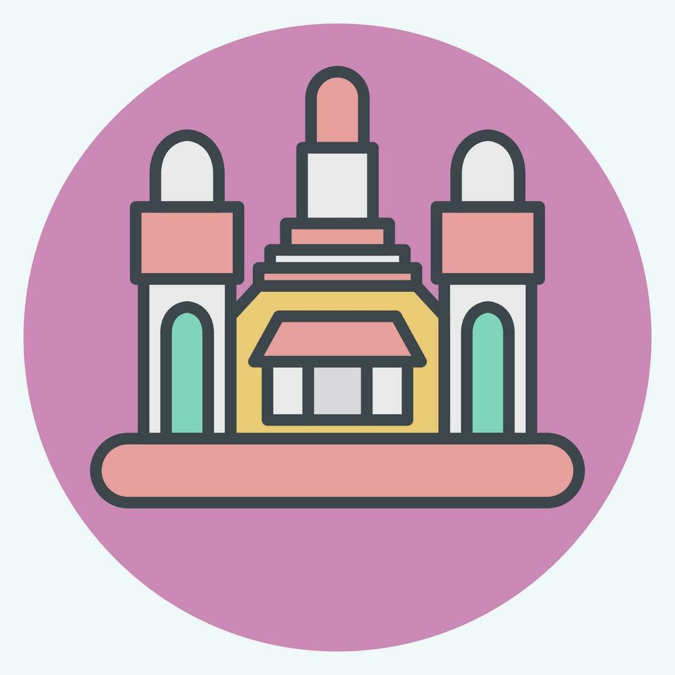 Icon Bangkok. related to Capital symbol. color mate style. simple design editable. simple illustration vector
