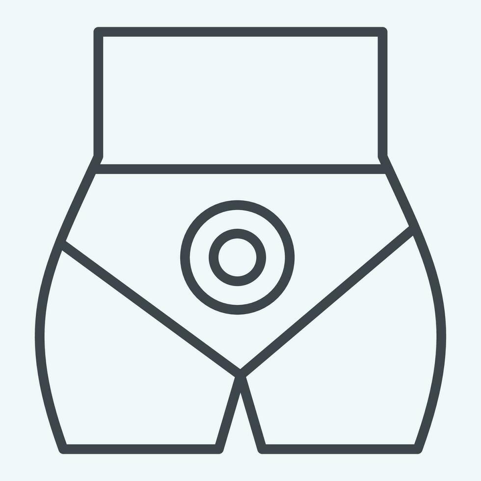 Icon Butt pain. related to Body Ache symbol. line style. simple design editable. simple illustration vector