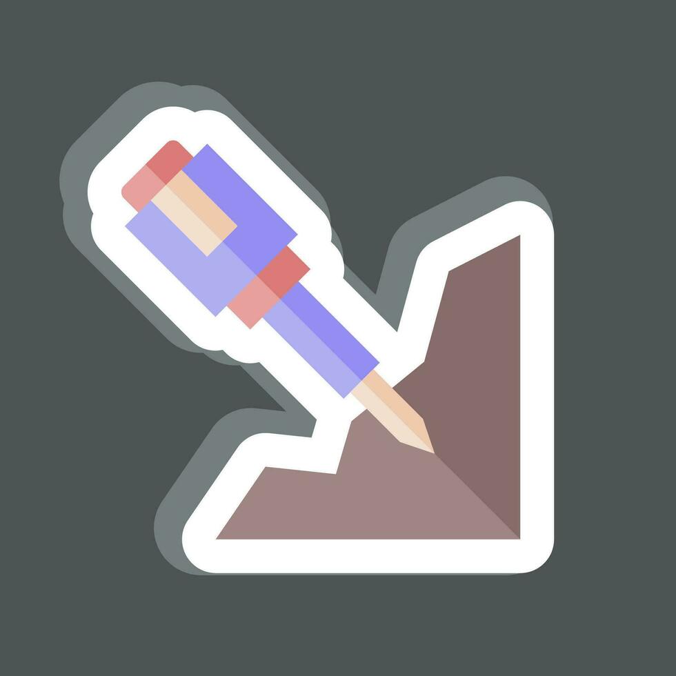Sticker Jackhammer. related to Mining symbol. simple design editable. simple illustration vector