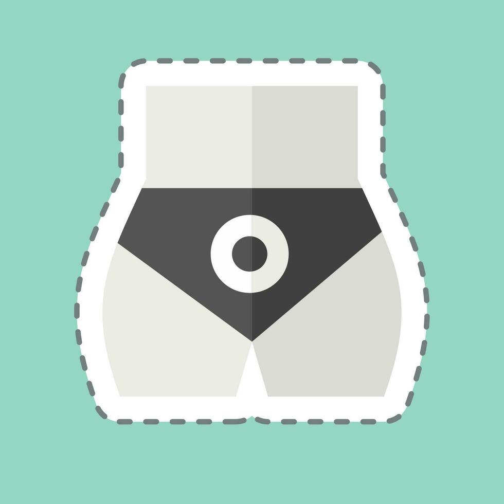 Sticker line cut Butt pain. related to Body Ache symbol. simple design editable. simple illustration vector