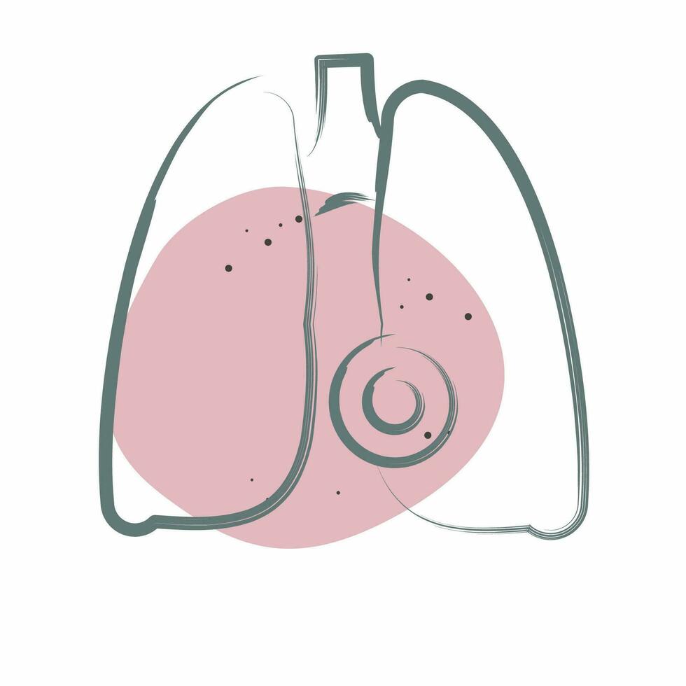 Icon Lung Disease. related to Body Ache symbol. Color Spot Style. simple design editable. simple illustration vector