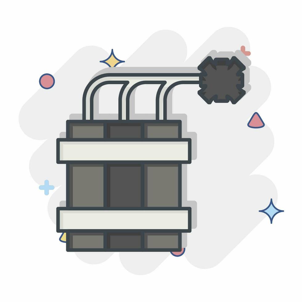 Icon Dynamite. related to Mining symbol. comic style. simple design editable. simple illustration vector