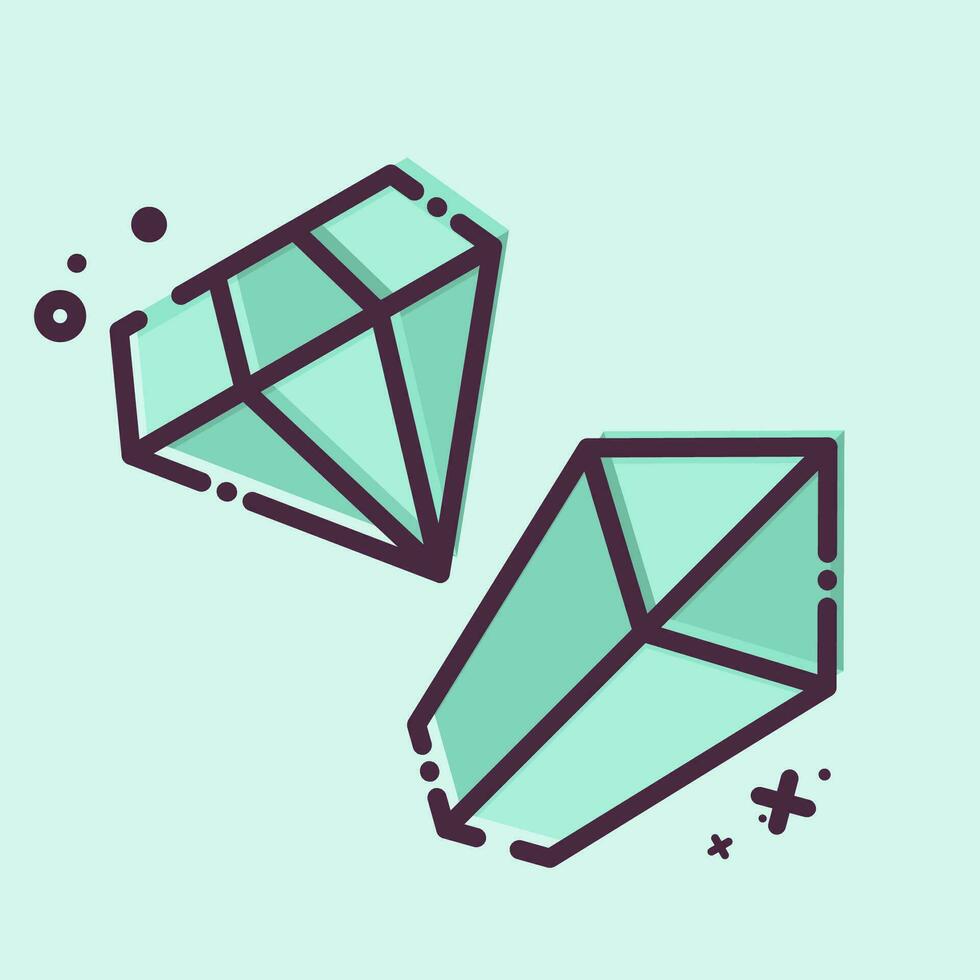 Icon Gemstone. related to Mining symbol. MBE style. simple design editable. simple illustration vector
