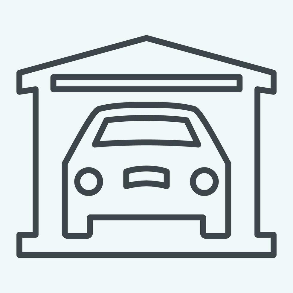 Icon Garage. related to Car ,Automotive symbol. line style. simple design editable. simple illustration vector