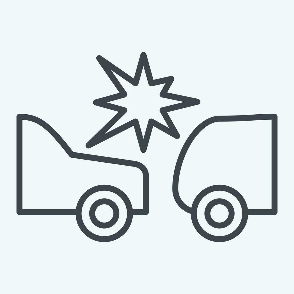 Icon Accident. related to Car ,Automotive symbol. line style. simple design editable. simple illustration vector