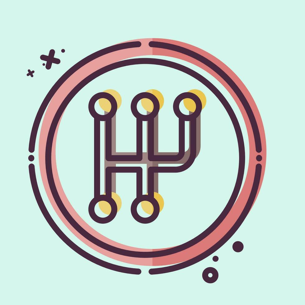 Icon Manual Transmission. related to Car ,Automotive symbol. MBE style. simple design editable. simple illustration vector