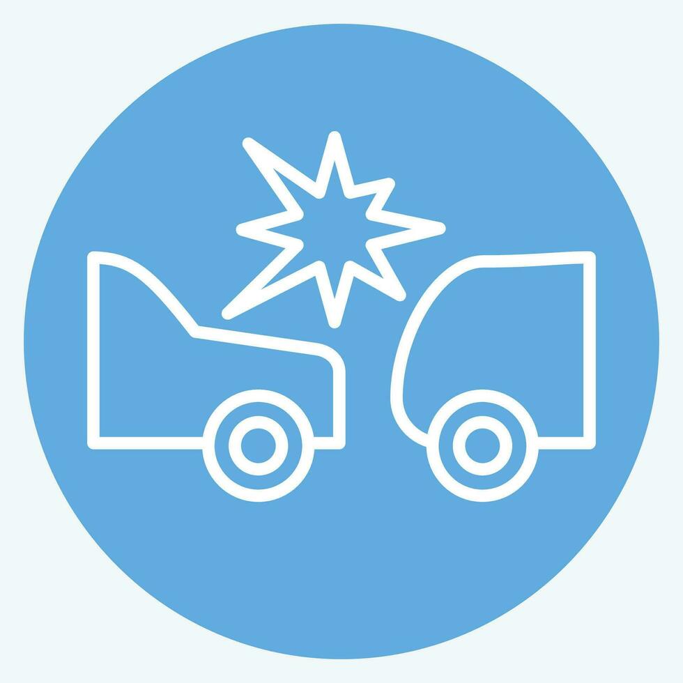 Icon Accident. related to Car ,Automotive symbol. blue eyes style. simple design editable. simple illustration vector