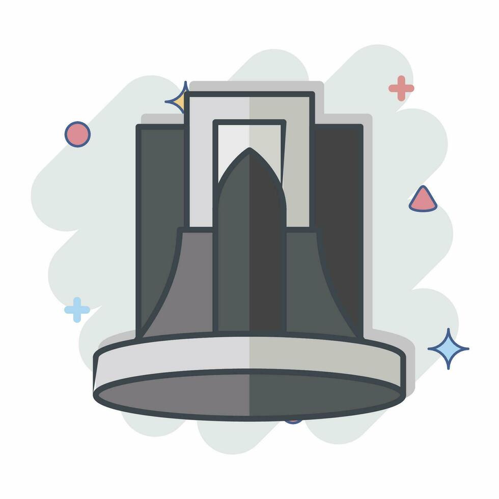 Icon Tehran. related to Capital symbol. comic style. simple design editable. simple illustration vector