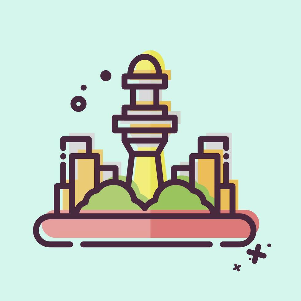 Icon Kuala Lumpur. related to Capital symbol. MBE style. simple design editable. simple illustration vector