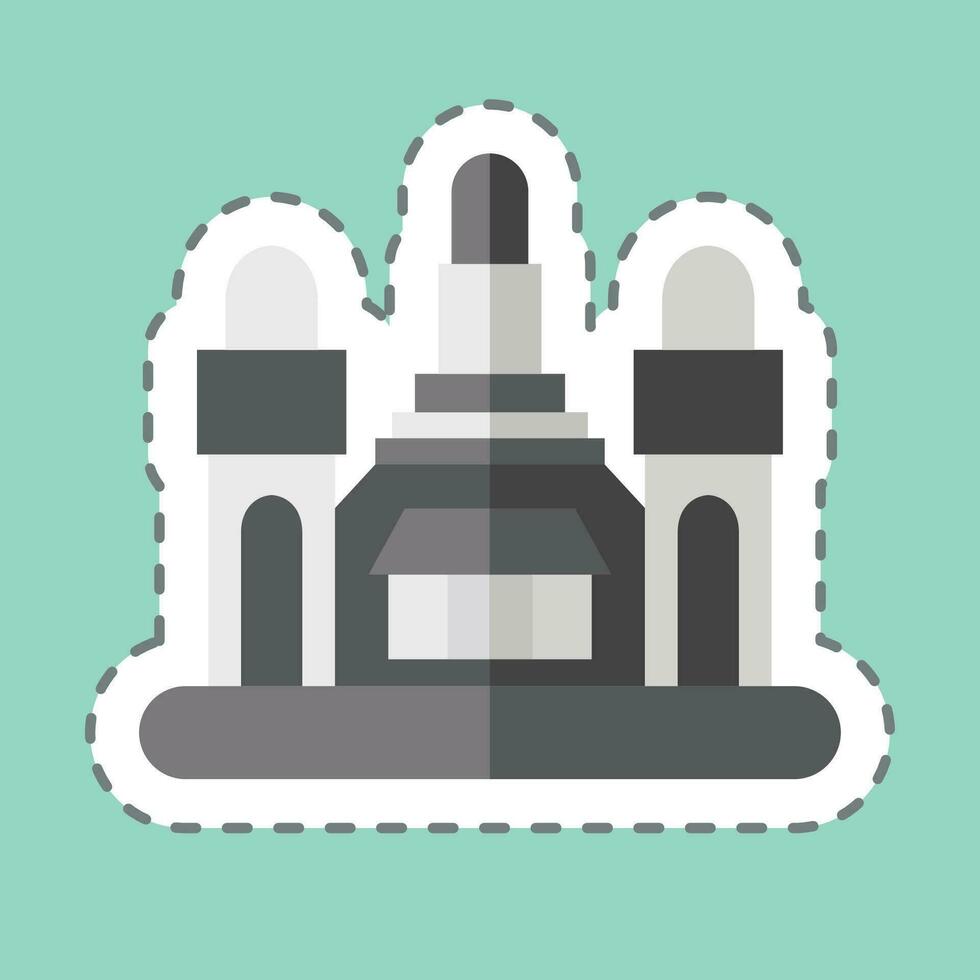 Sticker line cut Bangkok. related to Capital symbol. simple design editable. simple illustration vector