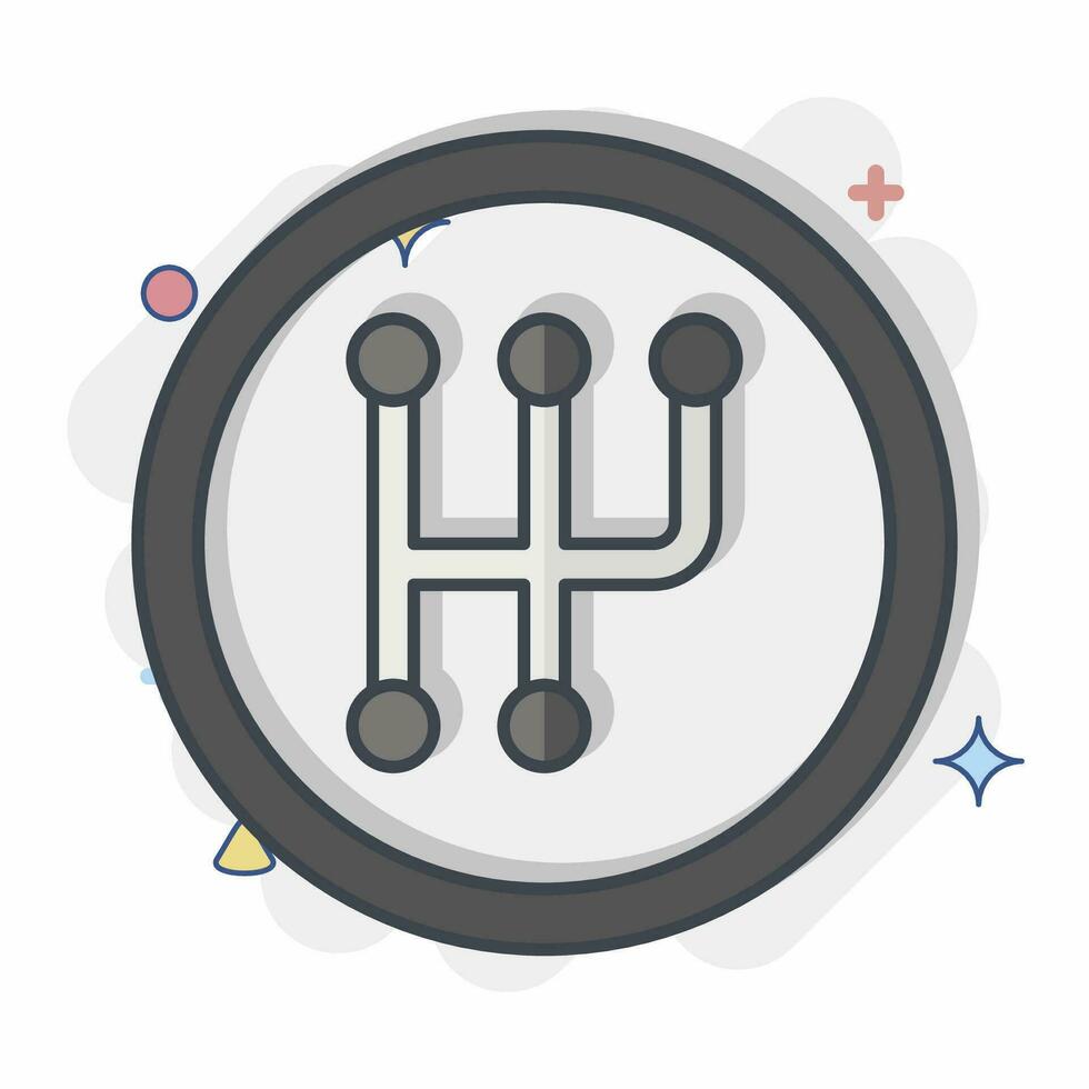 Icon Manual Transmission. related to Car ,Automotive symbol. comic style. simple design editable. simple illustration vector