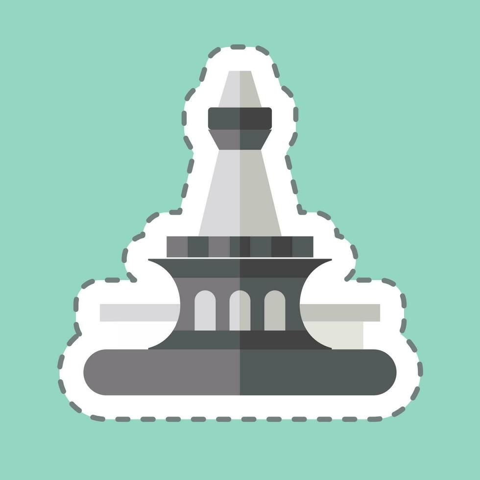 Sticker line cut Jakarta. related to Capital symbol. simple design editable. simple illustration vector