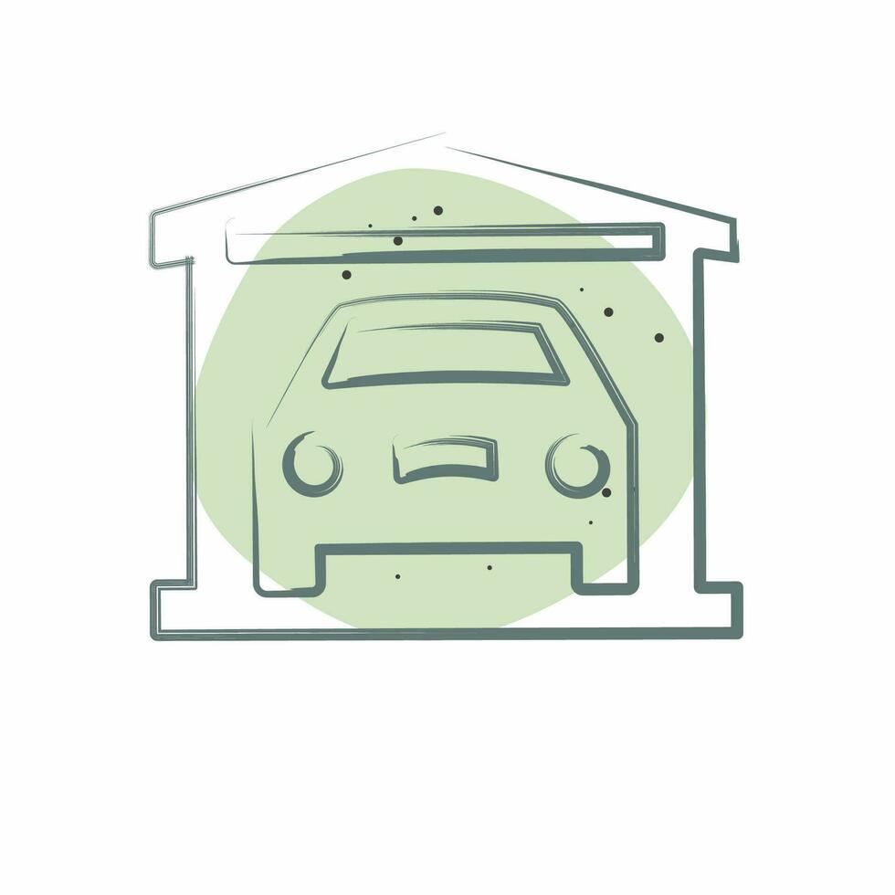 Icon Garage. related to Car ,Automotive symbol. Color Spot Style. simple design editable. simple illustration vector