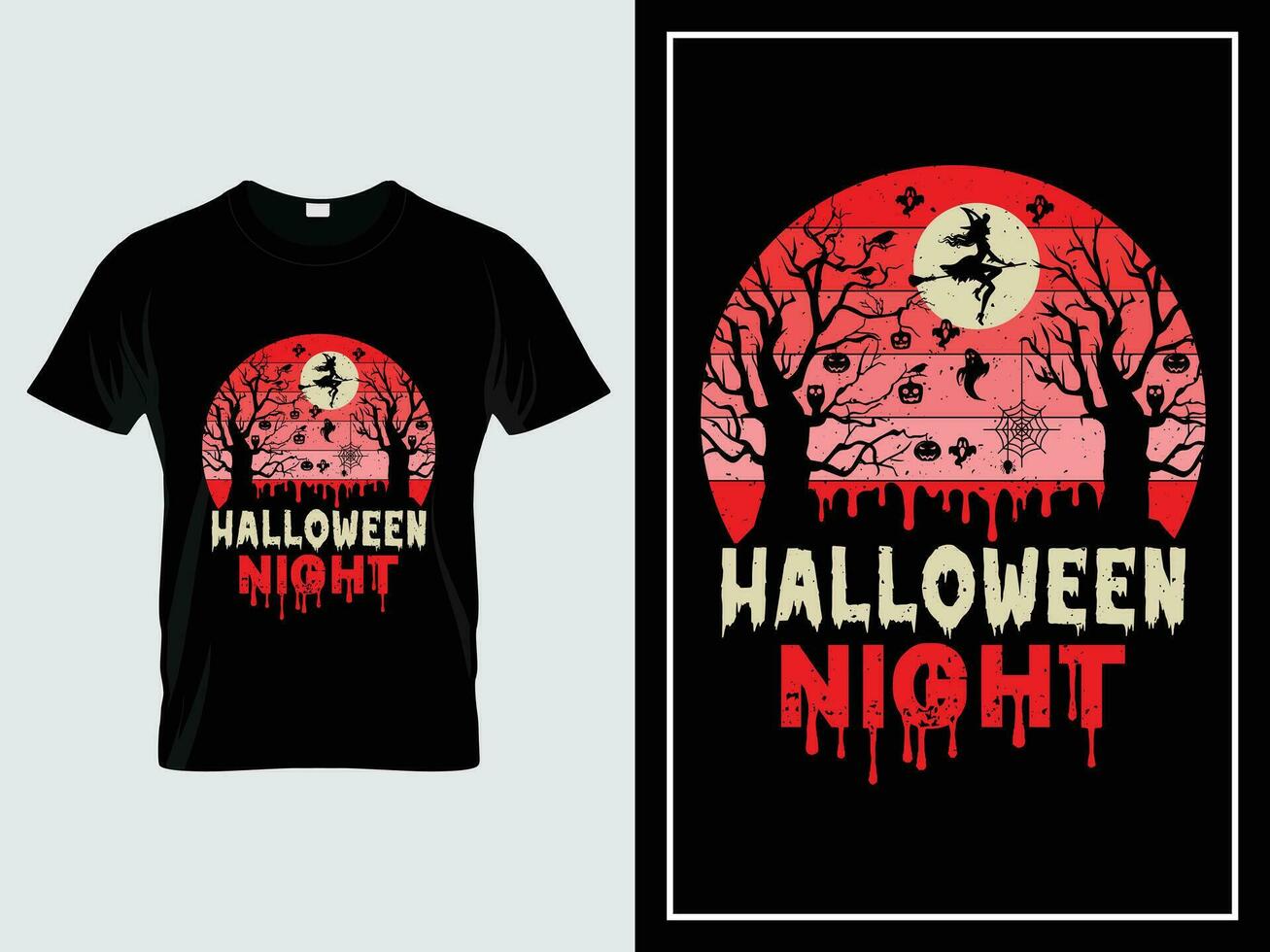 Halloween Night t shirt design illustration vector