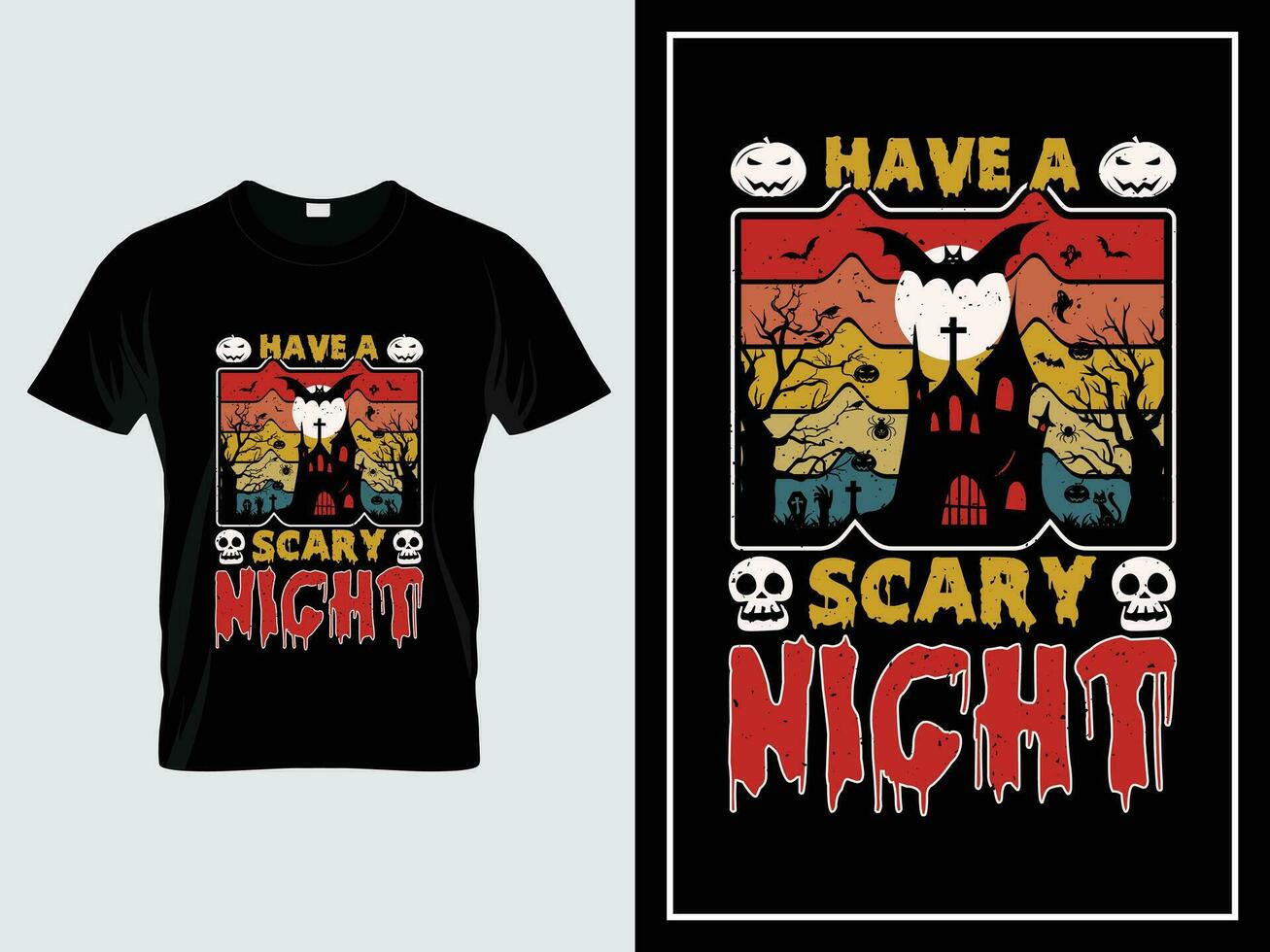 Víspera de Todos los Santos gráfico t camisa diseño ilustración vector citar tener un de miedo noche