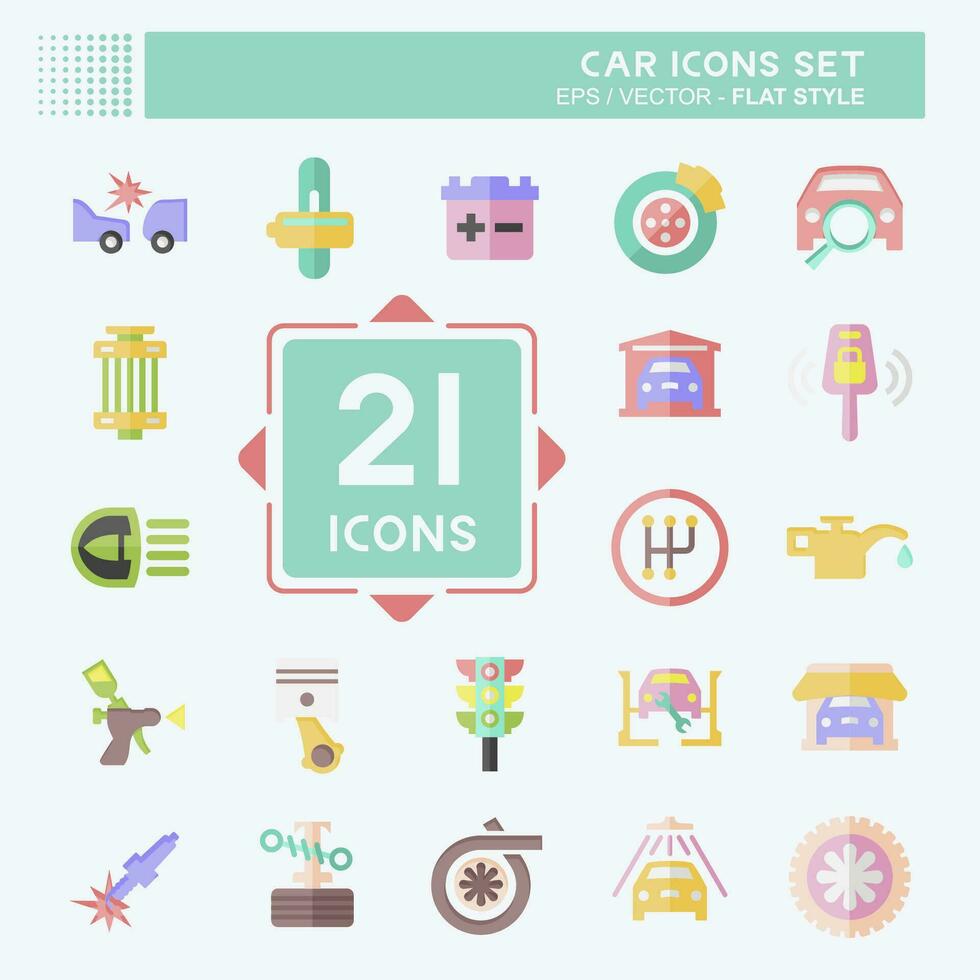 Icon Set Car. related to Car ,Automotive symbol. flat style. simple design editable. simple illustration vector