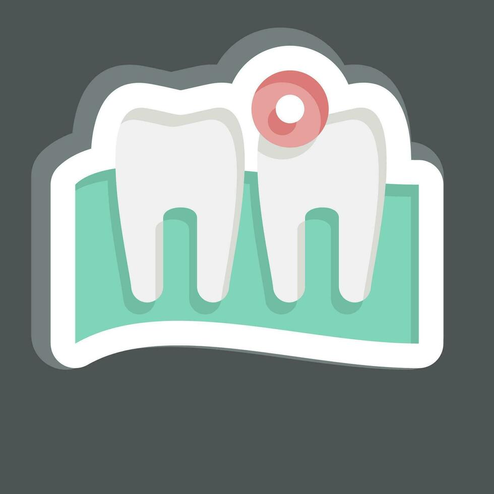 Sticker Toothache. related to Body Ache symbol. simple design editable. simple illustration vector