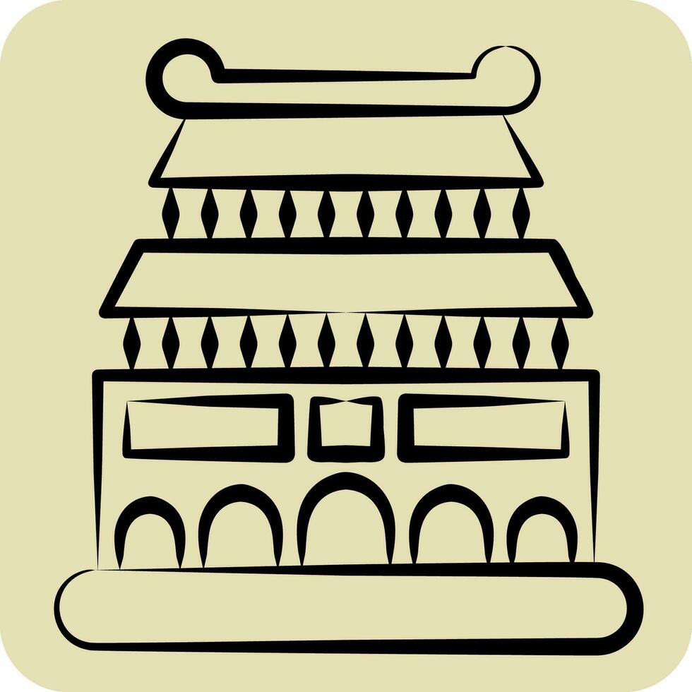 Icon Beijing. related to Capital symbol. hand drawn style. simple design editable. simple illustration vector