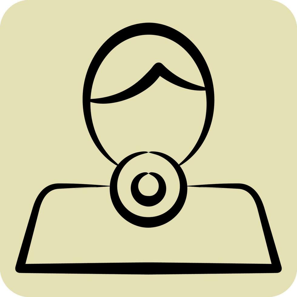Icon Thyroid. related to Body Ache symbol. hand drawn style. simple design editable. simple illustration vector