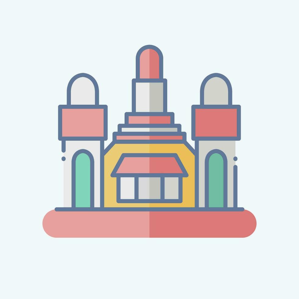 Icon Bangkok. related to Capital symbol. doodle style. simple design editable. simple illustration vector