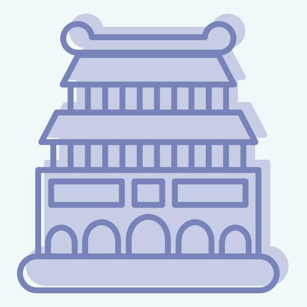 Icon Beijing. related to Capital symbol. two tone style. simple design editable. simple illustration vector