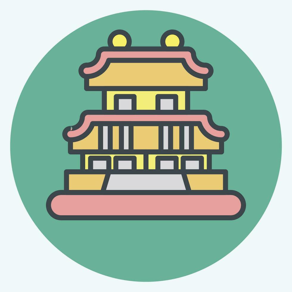 Icon Seoul. related to Capital symbol. color mate style. simple design editable. simple illustration vector
