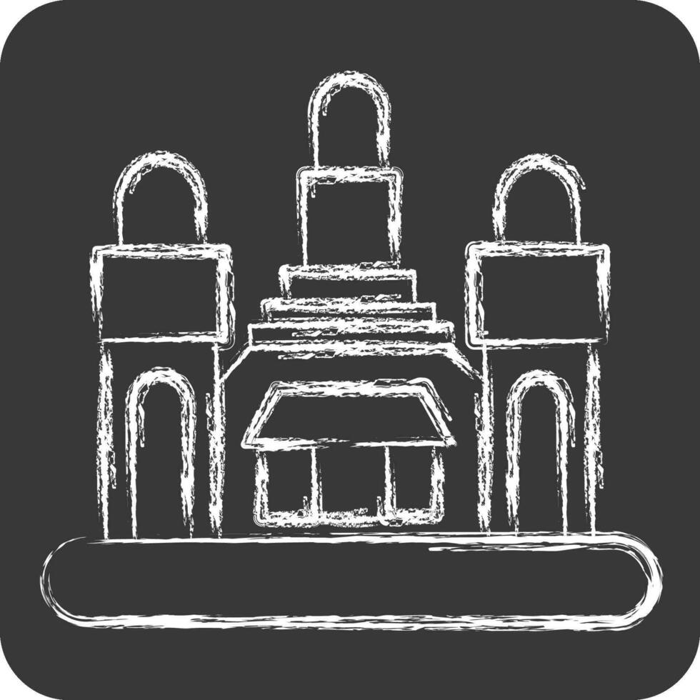Icon Bangkok. related to Capital symbol. chalk Style. simple design editable. simple illustration vector