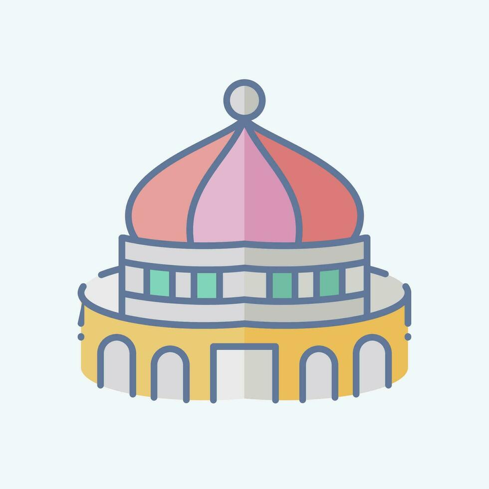 Icon Jerusalem. related to Capital symbol. doodle style. simple design editable. simple illustration vector