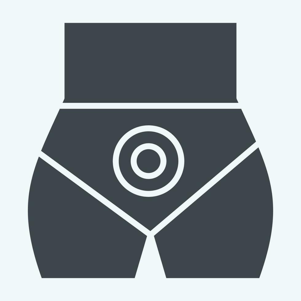 Icon Butt pain. related to Body Ache symbol. glyph style. simple design editable. simple illustration vector
