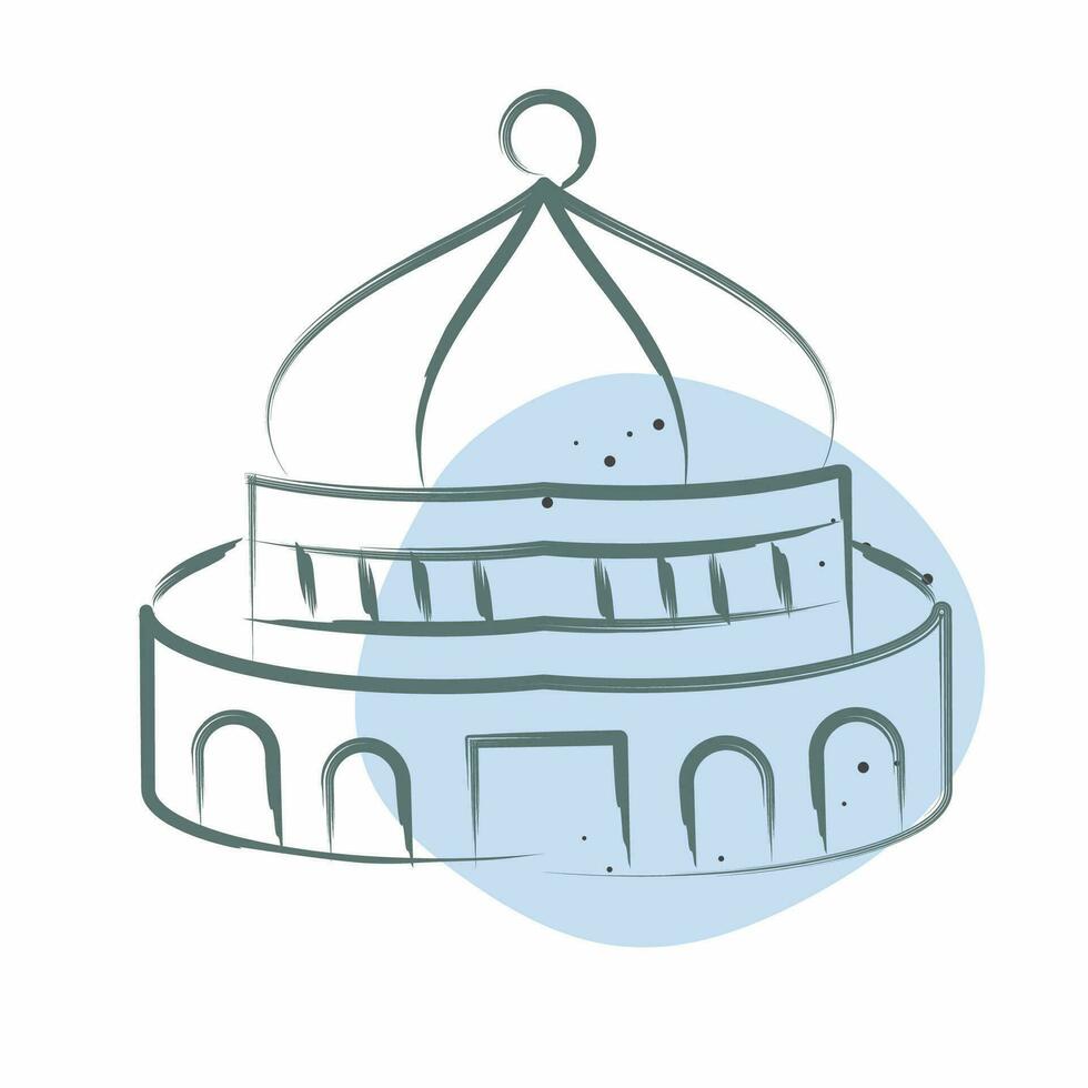 Icon Jerusalem. related to Capital symbol. Color Spot Style. simple design editable. simple illustration vector
