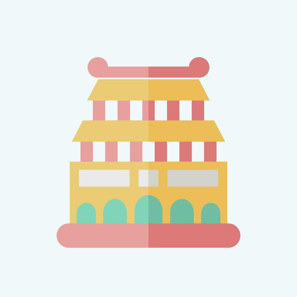 Icon Beijing. related to Capital symbol. flat style. simple design editable. simple illustration vector