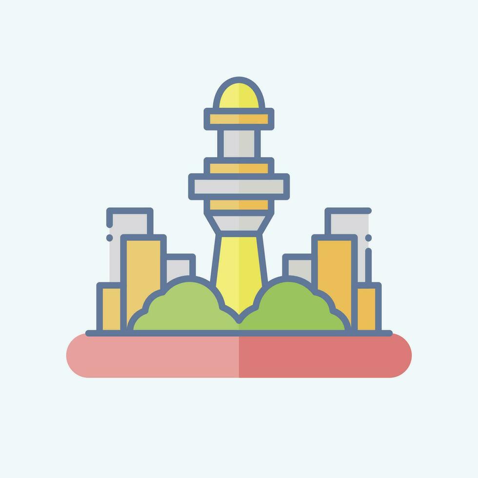 Icon Kuala Lumpur. related to Capital symbol. doodle style. simple design editable. simple illustration vector