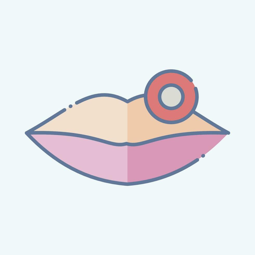 Icon Lip. related to Body Ache symbol. doodle style. simple design editable. simple illustration vector