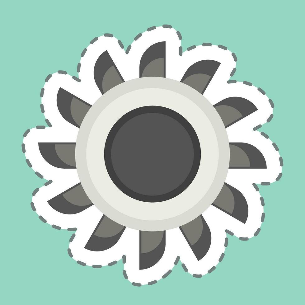 Sticker line cut Cutter. related to Mining symbol. simple design editable. simple illustration vector