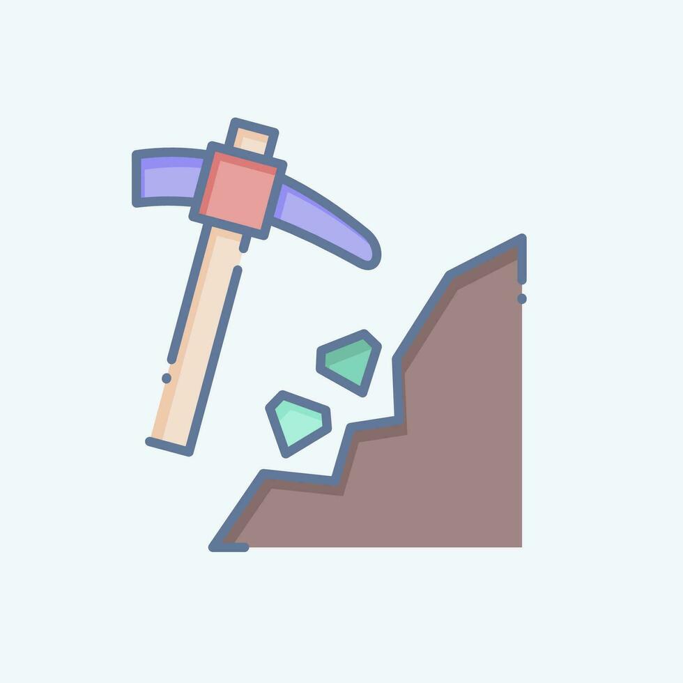 Icon Mining. related to Mining symbol. doodle style. simple design editable. simple illustration vector