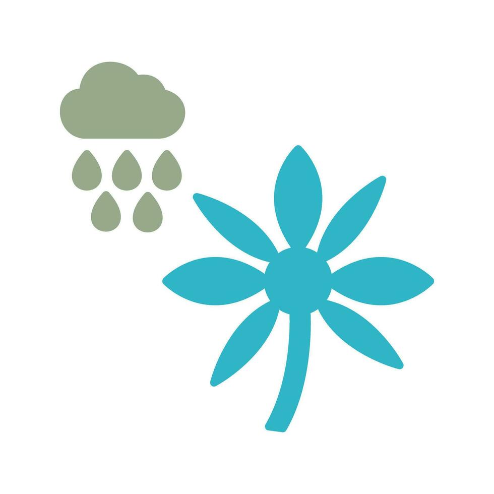 Flower with rain Vector Icon