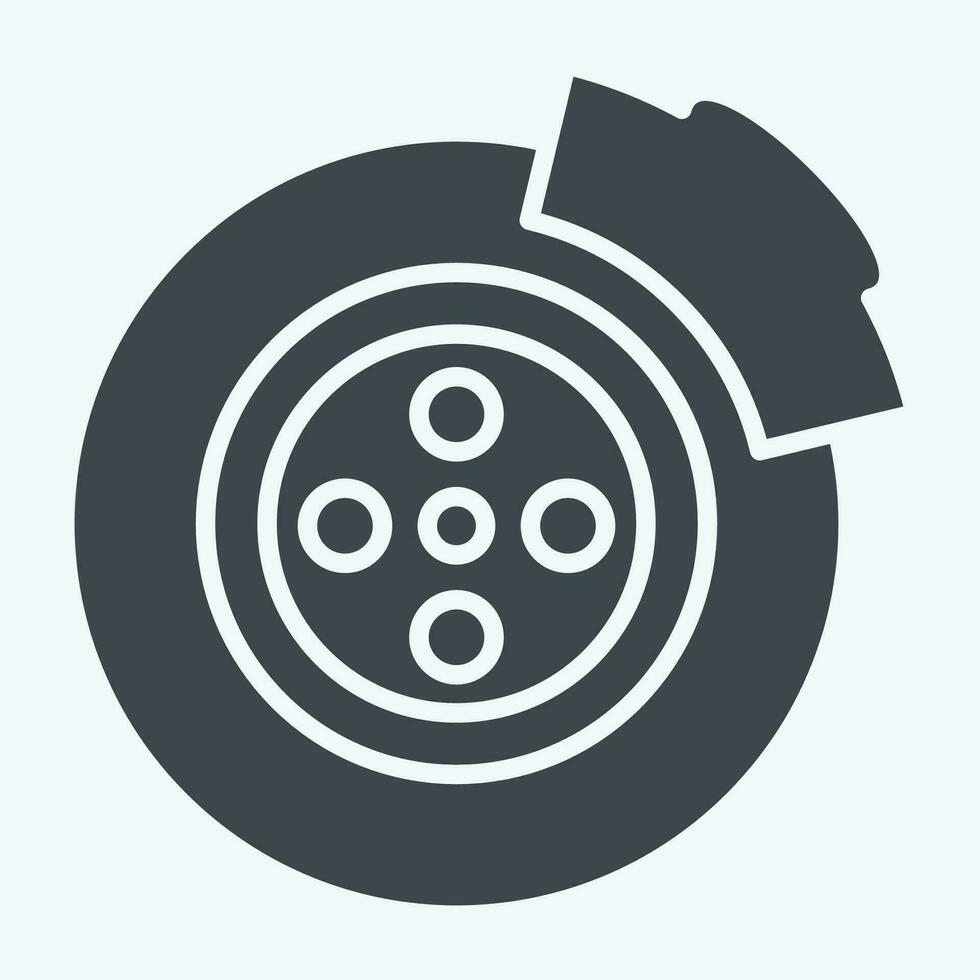 Icon Brake. related to Car ,Automotive symbol. glyph style. simple design editable. simple illustration vector