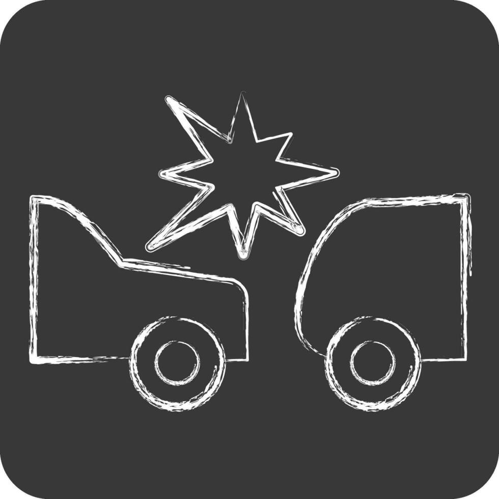 Icon Accident. related to Car ,Automotive symbol. chalk Style. simple design editable. simple illustration vector