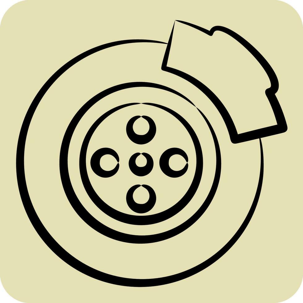 Icon Brake. related to Car ,Automotive symbol. hand drawn style. simple design editable. simple illustration vector