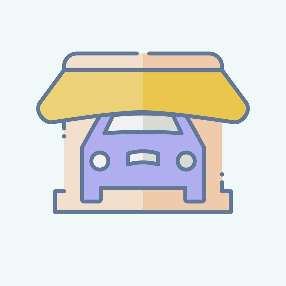 icono tienda. relacionado a coche ,automotor símbolo. garabatear estilo. sencillo diseño editable. sencillo ilustración vector