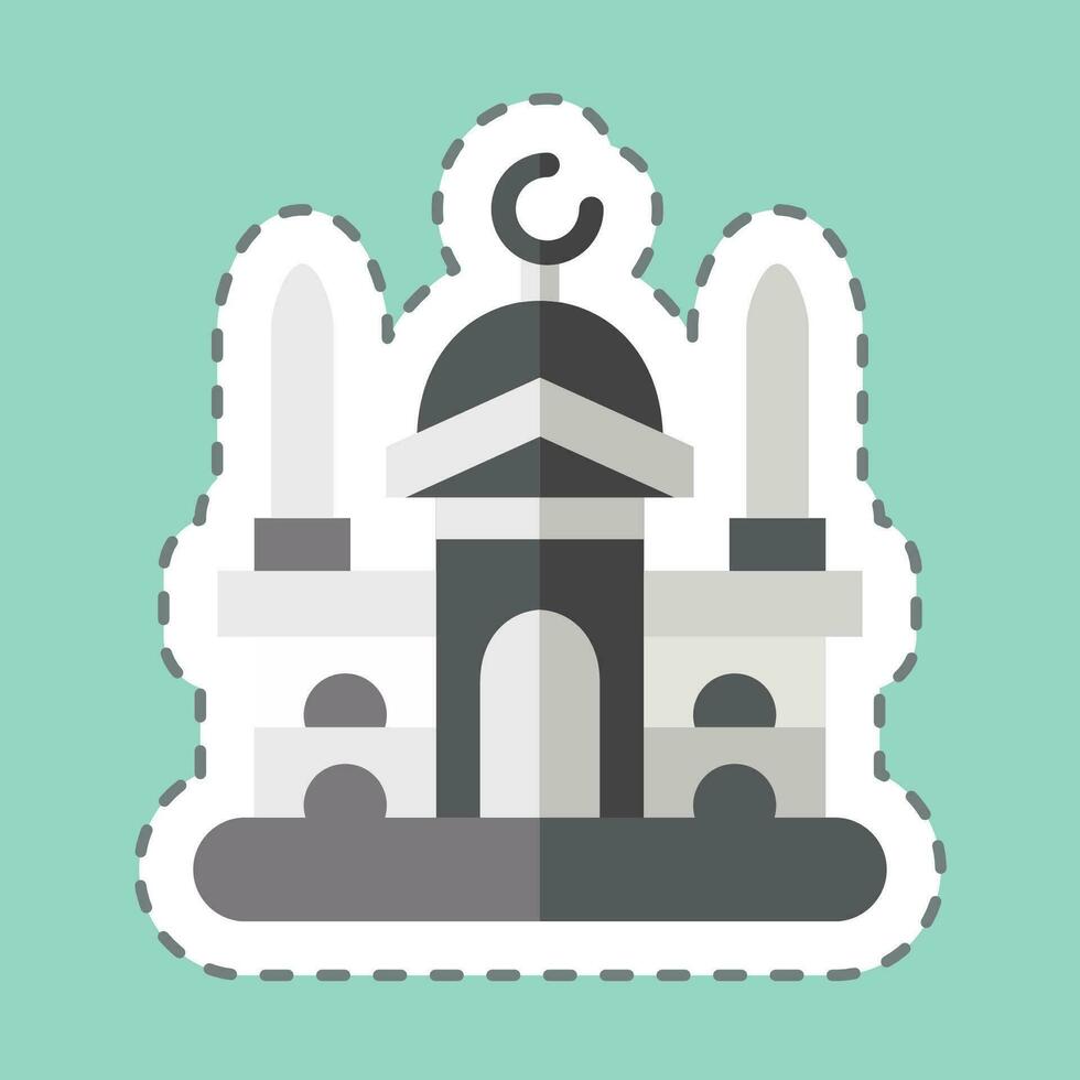 Sticker line cut Damascus. related to Capital symbol. simple design editable. simple illustration vector