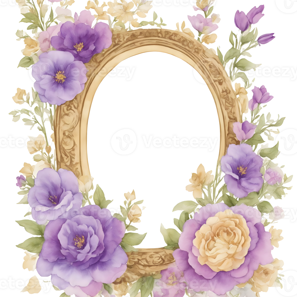 Romantic flower frame clip art png