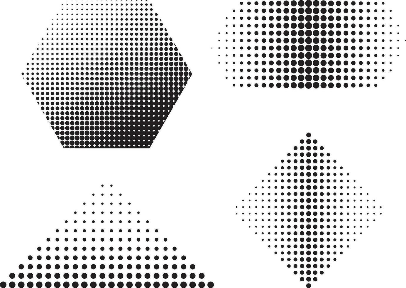 Halftone Shape in Flat Design. Vector Illustration