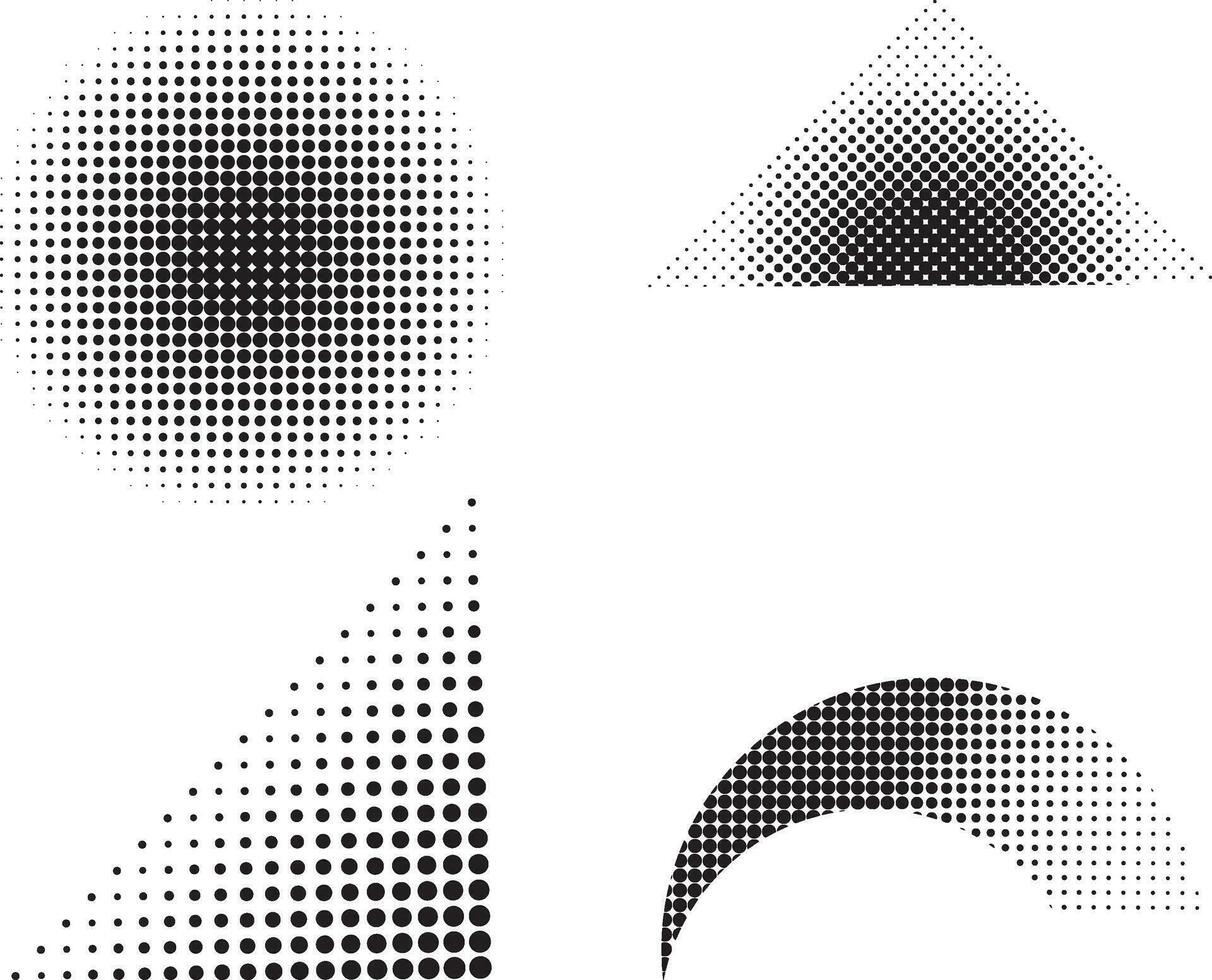 Halftone Shape in Flat Design. Vector Illustration