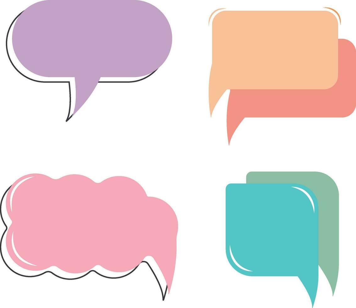 Bubble Chat Shape with Flat Design. Isolated Vector
